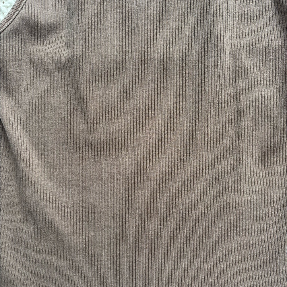 NWOT Light Brown Ribbed Tank Top with Adjustable Straps - Picture 2 of 5